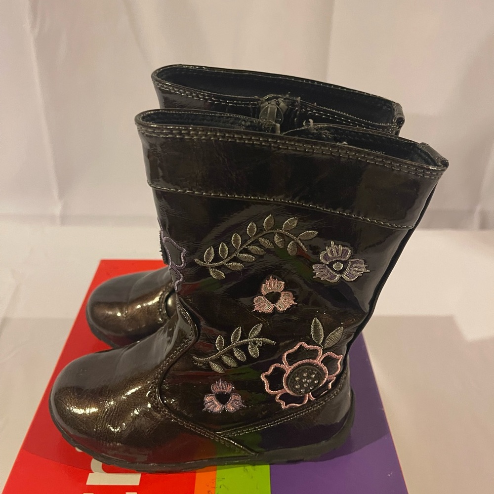 Stride Rite Girl's Jonine Zipper Boot Pewter Size 7M - Picture 4 of 8